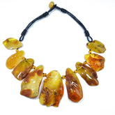 Antique Amber Tumbled Stone Beads Necklace